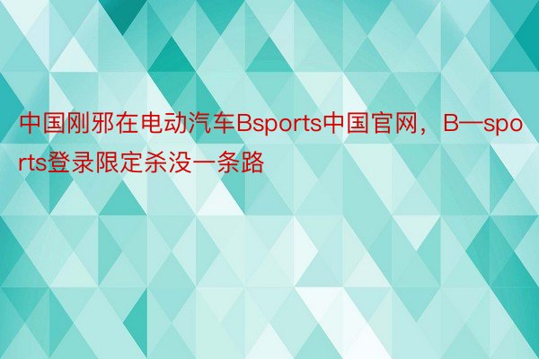 中国刚邪在电动汽车Bsports中国官网，B—sports登录限定杀没一条路