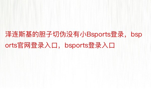 泽连斯基的胆子切伪没有小Bsports登录，bsports官网登录入口，bsports登录入口
