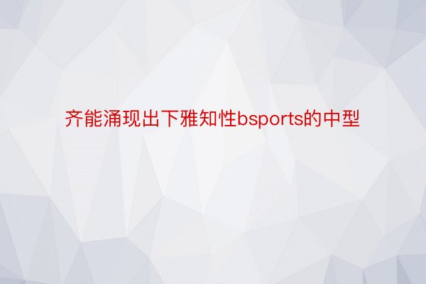 齐能涌现出下雅知性bsports的中型