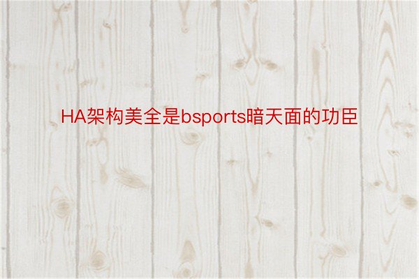 HA架构美全是bsports暗天面的功臣